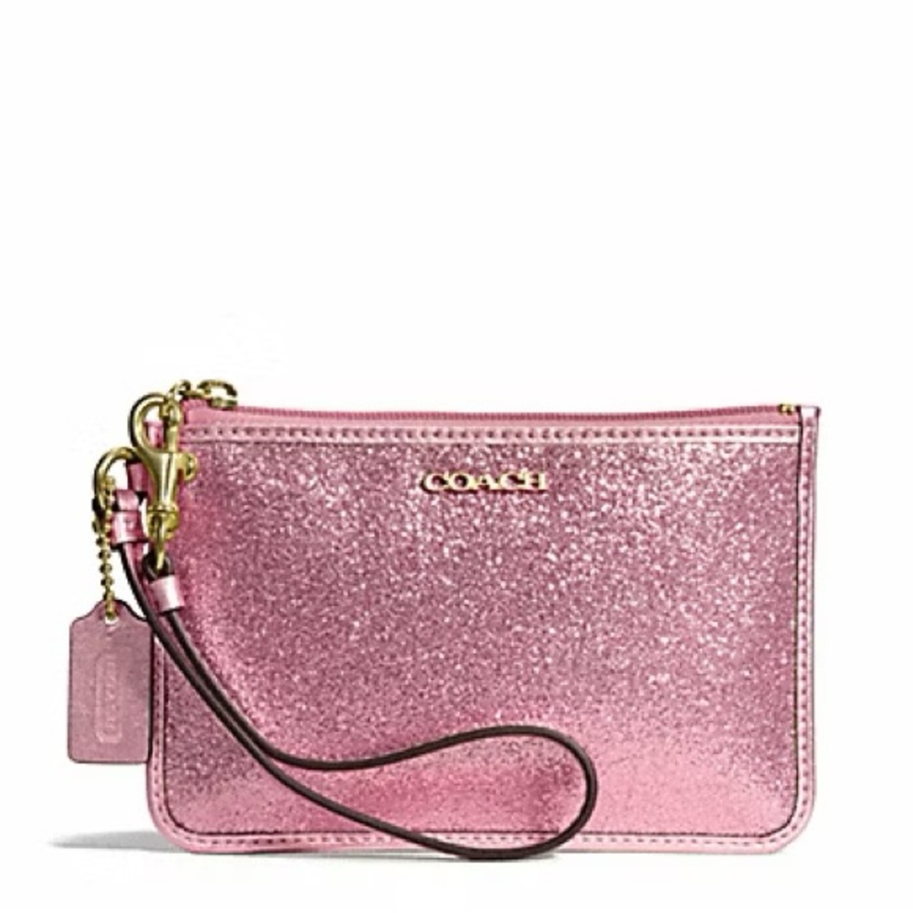 Coach Pink Glitter Wristlet Authentic  NWT and Box Vintage VTG